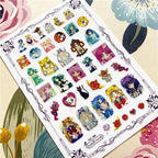 Cute rabbit Cute cat  Japanese Justice Girl 3D Back Glue Nail Sticker Nail Decoration Nail Art Nail Ornament Self Adhesive Nail Decals for Nail Art Decoration Including Hearts Stars Letters Bowknot Leaves Flowers Plants Fruits Butterflies for Woman Stevvex