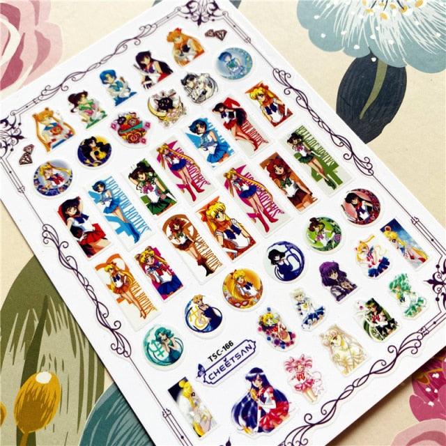 Cute rabbit Cute cat  Japanese Justice Girl 3D Back Glue Nail Sticker Nail Decoration Nail Art Nail Ornament Self Adhesive Nail Decals for Nail Art Decoration Including Hearts Stars Letters Bowknot Leaves Flowers Plants Fruits Butterflies for Woman Stevvex