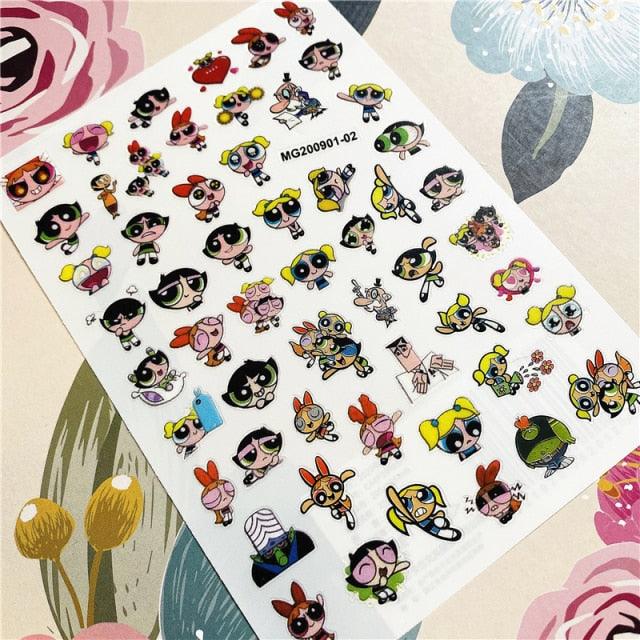 Cute rabbit Cute cat  Japanese Justice Girl 3D Back Glue Nail Sticker Nail Decoration Nail Art Nail Ornament Self Adhesive Nail Decals for Nail Art Decoration Including Hearts Stars Letters Bowknot Leaves Flowers Plants Fruits Butterflies for Woman Stevvex