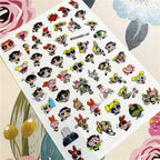 Cute rabbit Cute cat  Japanese Justice Girl 3D Back Glue Nail Sticker Nail Decoration Nail Art Nail Ornament Self Adhesive Nail Decals for Nail Art Decoration Including Hearts Stars Letters Bowknot Leaves Flowers Plants Fruits Butterflies for Woman Stevvex