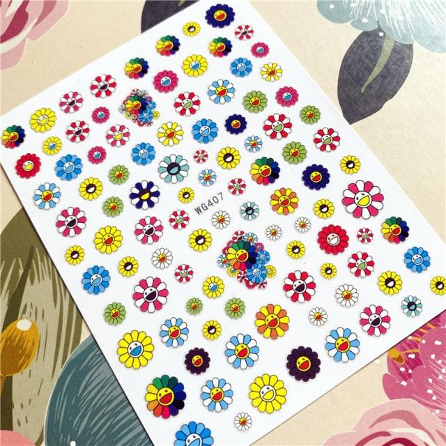 Cute rabbit Cute cat  Japanese Justice Girl 3D Back Glue Nail Sticker Nail Decoration Nail Art Nail Ornament Self Adhesive Nail Decals for Nail Art Decoration Including Hearts Stars Letters Bowknot Leaves Flowers Plants Fruits Butterflies for Woman Stevvex