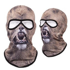 Double Eye Hole Animal Head Hat Horror Role-Playing Full Face Mask Riding Hunting Balaclava Sweat-Absorbent And Breathable Scarf Dustproof Headgear Unisex Cycling Equipment Racing Breather Mask Tactical Airsoft Cap Scarf Mask Ski Hat Spring Summer For Men Stevvex