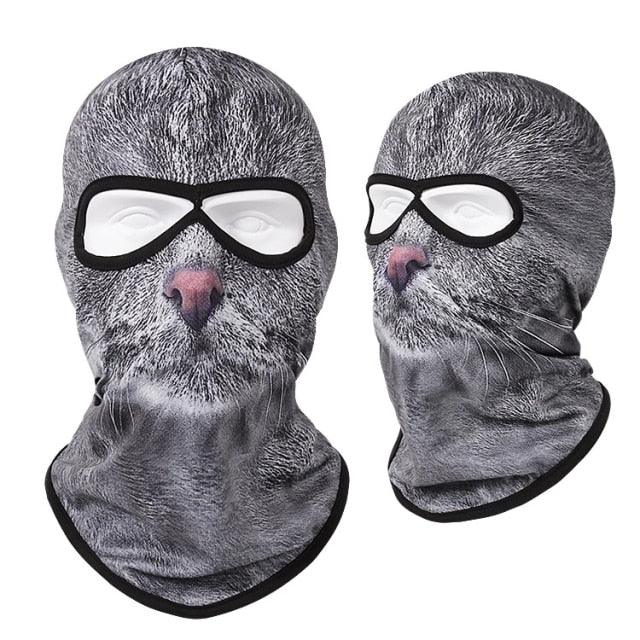 Double Eye Hole Animal Head Hat Horror Role-Playing Full Face Mask Riding Hunting Balaclava Sweat-Absorbent And Breathable Scarf Dustproof Headgear Unisex Cycling Equipment Racing Breather Mask Tactical Airsoft Cap Scarf Mask Ski Hat Spring Summer For Men Stevvex