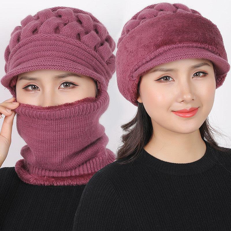New Winter Balaclava Beanies Mother Hat Women Warm Thick Skellies Riding Outdoor Hats Gorgas Stripes Beanie Cap Mask Scarf Hat Set Outdoor Sport Warm Beanies Hat For Men Knitted Hats Bandana Hiking Camping Kid Neck Warmer Cap Stevvex
