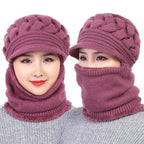 New Winter Balaclava Beanies Mother Hat Women Warm Thick Skellies Riding Outdoor Hats Gorgas Stripes Beanie Cap Mask Scarf Hat Set Outdoor Sport Warm Beanies Hat For Men Knitted Hats Bandana Hiking Camping Kid Neck Warmer Cap Stevvex