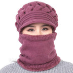 New Winter Balaclava Beanies Mother Hat Women Warm Thick Skellies Riding Outdoor Hats Gorgas Stripes Beanie Cap Mask Scarf Hat Set Outdoor Sport Warm Beanies Hat For Men Knitted Hats Bandana Hiking Camping Kid Neck Warmer Cap Stevvex