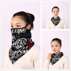 Cotton Women Mask Scarf Face Mascarillas Wraps Floral Print Lady Warm Neck Scarves Foulard Bandana Reusable Outdoor Riding Masks Scarf Neck Gaiter Headwear Headband Head Wrap Scarf Mask Neck Ear Warmers Headbands Perfect Bandana