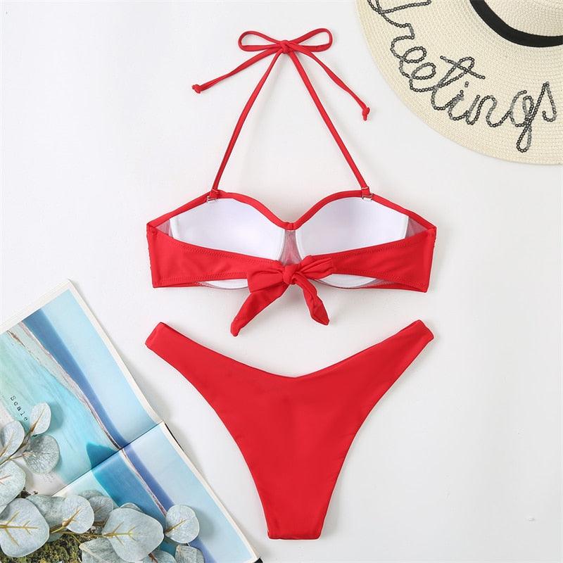 Bikini Push Up Swimwear  Bikini Set Pink Swimwear Women Micro Swimsuit Female Bandage Bikini Beach Wear Swimming Two-Piece Swimsuit Summer Swimsuit for Women Stevvex