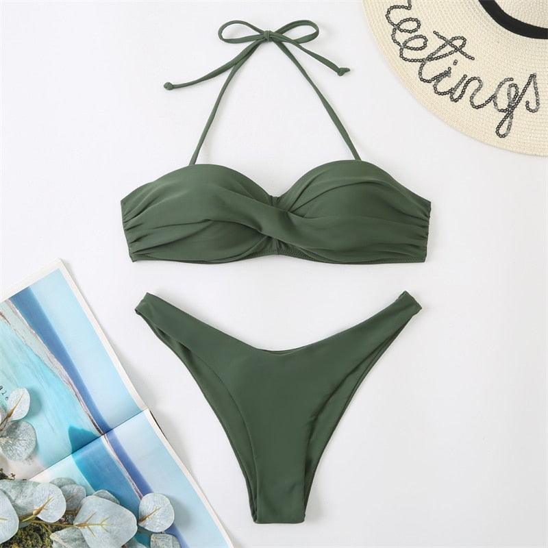 Bikini Push Up Swimwear  Bikini Set Pink Swimwear Women Micro Swimsuit Female Bandage Bikini Beach Wear Swimming Two-Piece Swimsuit Summer Swimsuit for Women Stevvex