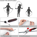 Tangle-Free Rapid Speed Jumping Rope Cable With Ball Bearings Steel Skipping Rope Adjustable Rapid Speed Jumping Ropes Cable Foam Handles Steel Jump Ropes For Gym Fitness Home Exercise Stevvex
