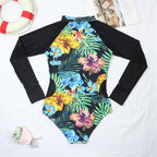 Surfing Swimsuit For Women Bikini Long Sleeve Swimwear Tiger Print Push Up Summer Bath Suit Two Piece Surfing Rash Guard Bikini Long Sleeve Swimsuit Set
