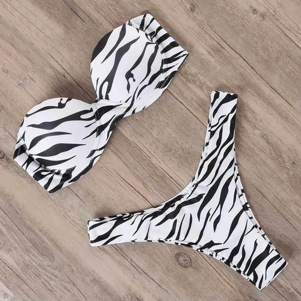 Bikini Swimwear Women Swimsuit  Leopard Bikini Set Women's Halter Triangle Bikini Bottom Cheeky Two Piece Swimsuits Push Up Bathing Suit Female Summer Beach Wear Stevvex