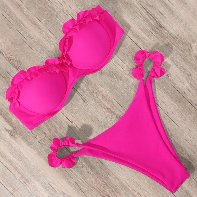 Bikini Swimwear Women Swimsuit  Leopard Bikini Set Women's Halter Triangle Bikini Bottom Cheeky Two Piece Swimsuits Push Up Bathing Suit Female Summer Beach Wear Stevvex