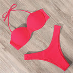 Bikini Swimwear Women Swimsuit  Leopard Bikini Set Women's Halter Triangle Bikini Bottom Cheeky Two Piece Swimsuits Push Up Bathing Suit Female Summer Beach Wear Stevvex