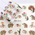 Flower Animal Designs Water Transfer Sticker Nail Art Decals Fashion Wraps Tips Manicure Tools Nail Watermark Decals iridescent Decoration Nail Self-Adhesive Decals Nail Stickers Water Transfer Fresh Nail Decals for Nail Art Stevvex