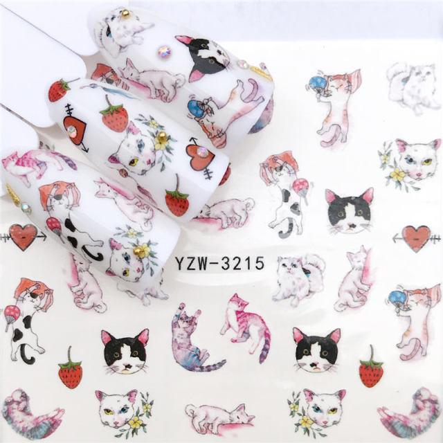 Flower Animal Designs Water Transfer Sticker Nail Art Decals Fashion Wraps Tips Manicure Tools Nail Watermark Decals iridescent Decoration Nail Self-Adhesive Decals Nail Stickers Water Transfer Fresh Nail Decals for Nail Art Stevvex
