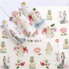 Flower Animal Designs Water Transfer Sticker Nail Art Decals Fashion Wraps Tips Manicure Tools Nail Watermark Decals iridescent Decoration Nail Self-Adhesive Decals Nail Stickers Water Transfer Fresh Nail Decals for Nail Art Stevvex