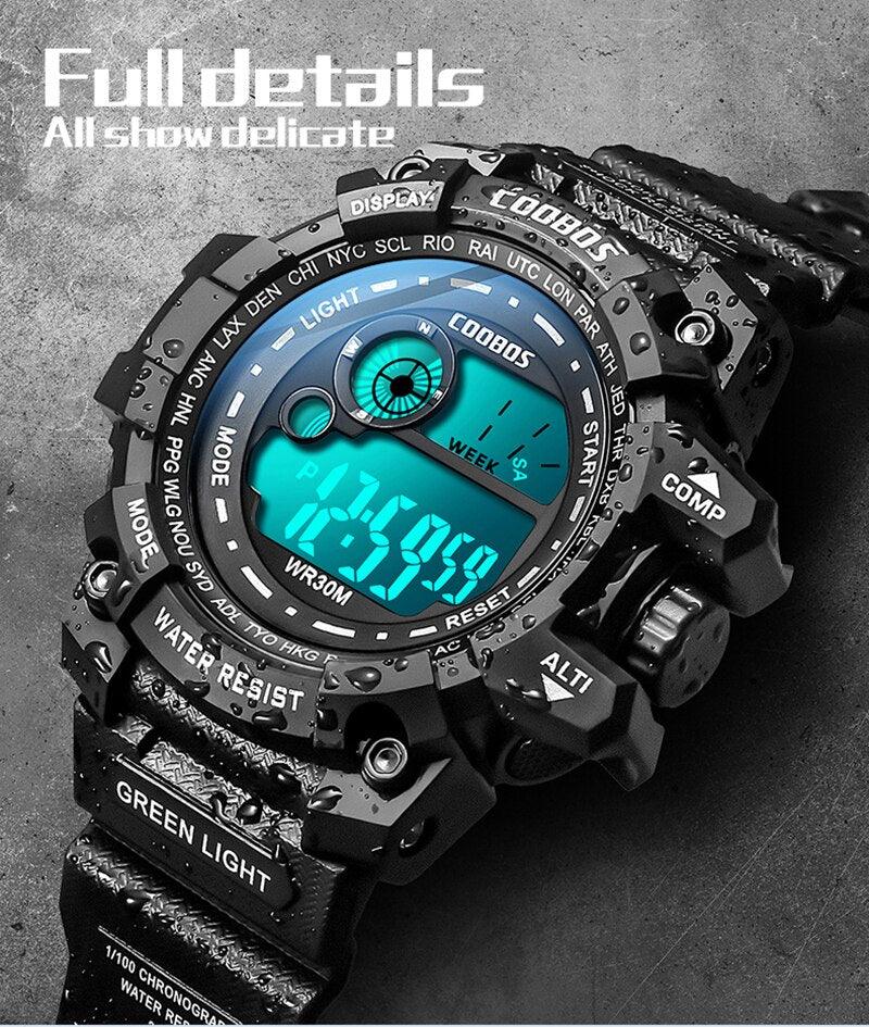 Fashion Luminous Children Watches For Boys Waterproof Electronic Silicone Strap Watch Fashion Sport Led Digital Wrist Watch Kids Sports Watch Waterproof Boys Multi-Function Digital Wristwatch Stevvex