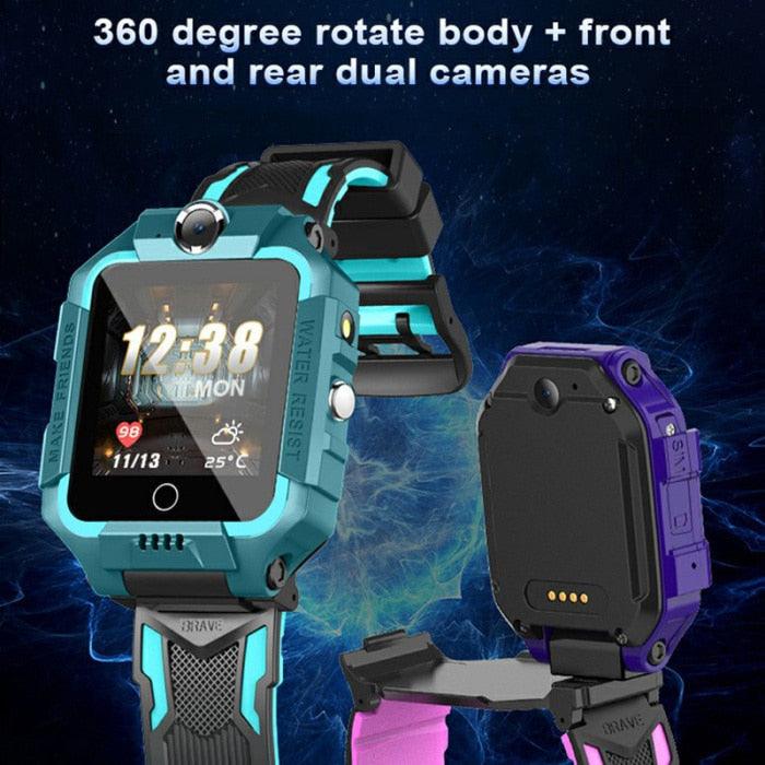 2G/4G Kids Smart Watch Phone Call Digital Screen Waterproof Wristwatch GPS Locator Smart Watch With Dual Camera Pedometer Touchscreen Kids Watch With MP3 Music Player Video Recorder Toddlers Toys Birthday Gift For Children Stevvex