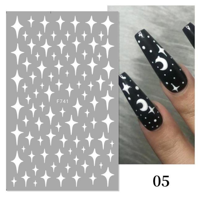 Gold Christmas Snowflake 3D Nail Stickers Sparkly Iridescent Silver Xmas Tree Elk Deer Transfer Sliders Winter Nails Accessories Design Decor Tip Transfer Nail Decals Sticker For Pretty Girl Self-Adhesive Nail Decals Designer Nail Stickers Stevvex