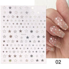 Gold Christmas Snowflake 3D Nail Stickers Sparkly Iridescent Silver Xmas Tree Elk Deer Transfer Sliders Winter Nails Accessories Design Decor Tip Transfer Nail Decals Sticker For Pretty Girl Self-Adhesive Nail Decals Designer Nail Stickers Stevvex