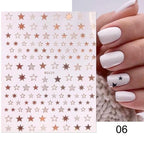 Gold Christmas Snowflake 3D Nail Stickers Sparkly Iridescent Silver Xmas Tree Elk Deer Transfer Sliders Winter Nails Accessories Design Decor Tip Transfer Nail Decals Sticker For Pretty Girl Self-Adhesive Nail Decals Designer Nail Stickers Stevvex