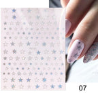 Gold Christmas Snowflake 3D Nail Stickers Sparkly Iridescent Silver Xmas Tree Elk Deer Transfer Sliders Winter Nails Accessories Design Decor Tip Transfer Nail Decals Sticker For Pretty Girl Self-Adhesive Nail Decals Designer Nail Stickers Stevvex