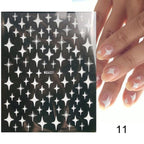 Gold Christmas Snowflake 3D Nail Stickers Sparkly Iridescent Silver Xmas Tree Elk Deer Transfer Sliders Winter Nails Accessories Design Decor Tip Transfer Nail Decals Sticker For Pretty Girl Self-Adhesive Nail Decals Designer Nail Stickers Stevvex