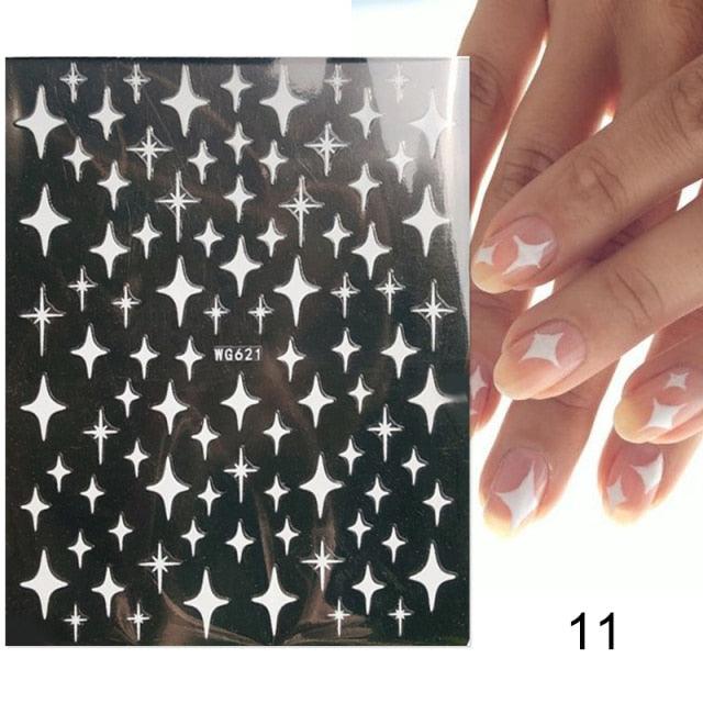 Gold Christmas Snowflake 3D Nail Stickers Sparkly Iridescent Silver Xmas Tree Elk Deer Transfer Sliders Winter Nails Accessories Design Decor Tip Transfer Nail Decals Sticker For Pretty Girl Self-Adhesive Nail Decals Designer Nail Stickers Stevvex