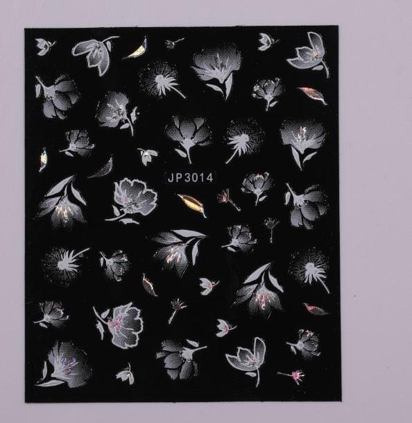 Gold Christmas Snowflake 3D Nail Stickers Sparkly Iridescent Silver Xmas Tree Elk Deer Transfer Sliders Winter Nails Accessories Design Decor Tip Transfer Nail Decals Sticker For Pretty Girl Self-Adhesive Nail Decals Designer Nail Stickers Stevvex