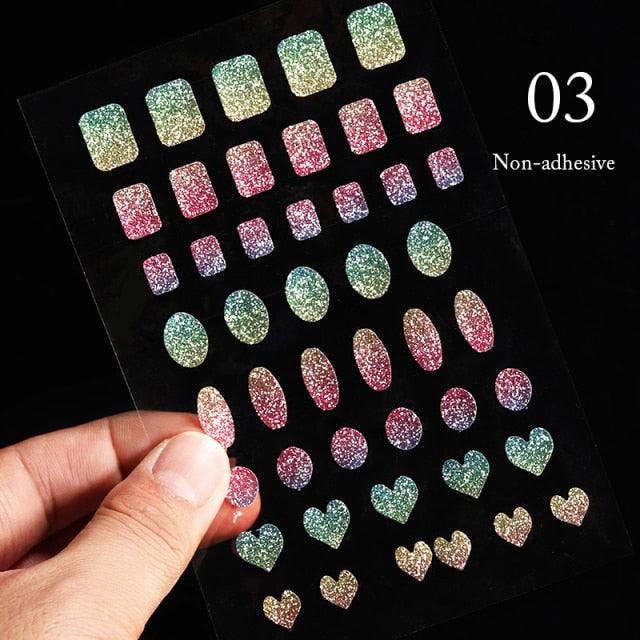 Gold Christmas Snowflake 3D Nail Stickers Sparkly Iridescent Silver Xmas Tree Elk Deer Transfer Sliders Winter Nails Accessories Design Decor Tip Transfer Nail Decals Sticker For Pretty Girl Self-Adhesive Nail Decals Designer Nail Stickers Stevvex