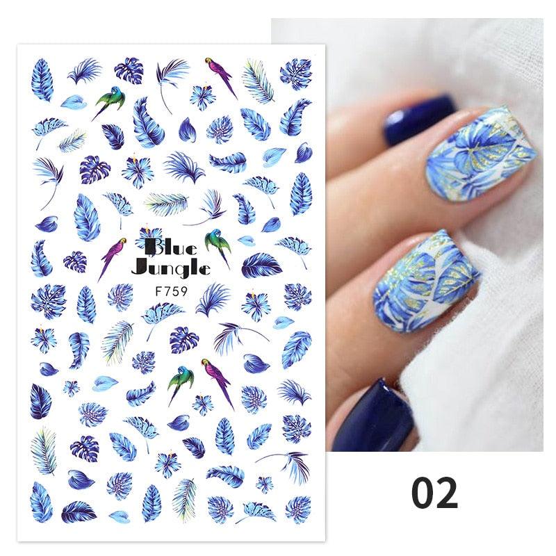 Flowers Leaves Line 3D Nail Stickers Autumn Winter Fall Leaf Design Transfer Sliders Abstract Waves Nail Art Decals Manicures  Decal Self-Adhesive 3D Wave Design Decoration for Women Girls Tape Nail Art Stickers Decal Decoration Stevvex