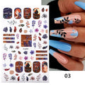 Flowers Leaves Line 3D Nail Stickers Autumn Winter Fall Leaf Design Transfer Sliders Abstract Waves Nail Art Decals Manicures  Decal Self-Adhesive 3D Wave Design Decoration for Women Girls Tape Nail Art Stickers Decal Decoration Stevvex