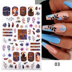 Flowers Leaves Line 3D Nail Stickers Autumn Winter Fall Leaf Design Transfer Sliders Abstract Waves Nail Art Decals Manicures  Decal Self-Adhesive 3D Wave Design Decoration for Women Girls Tape Nail Art Stickers Decal Decoration Stevvex