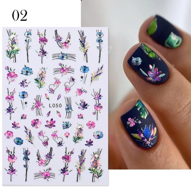 Flowers Leaves Line 3D Nail Stickers Autumn Winter Fall Leaf Design Transfer Sliders Abstract Waves Nail Art Decals Manicures  Decal Self-Adhesive 3D Wave Design Decoration for Women Girls Tape Nail Art Stickers Decal Decoration Stevvex
