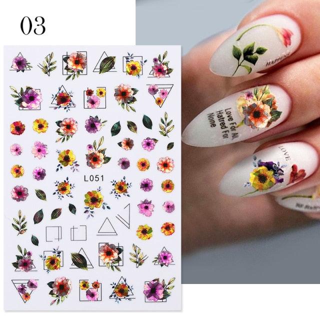 Flowers Leaves Line 3D Nail Stickers Autumn Winter Fall Leaf Design Transfer Sliders Abstract Waves Nail Art Decals Manicures  Decal Self-Adhesive 3D Wave Design Decoration for Women Girls Tape Nail Art Stickers Decal Decoration Stevvex