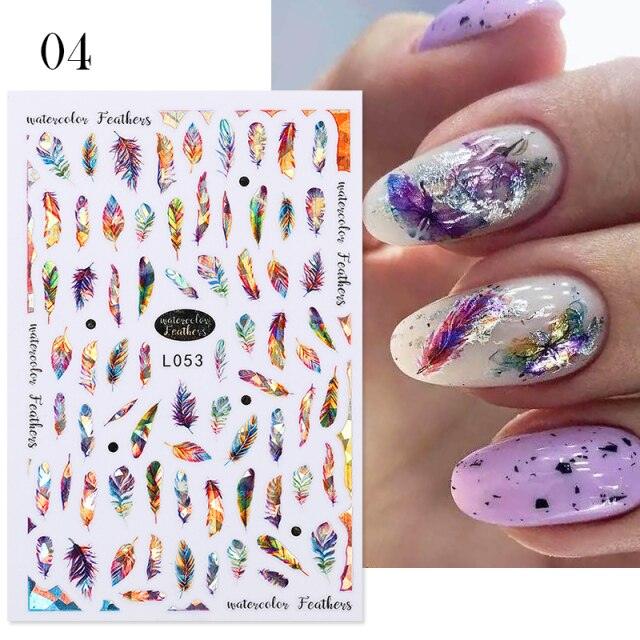 Flowers Leaves Line 3D Nail Stickers Autumn Winter Fall Leaf Design Transfer Sliders Abstract Waves Nail Art Decals Manicures  Decal Self-Adhesive 3D Wave Design Decoration for Women Girls Tape Nail Art Stickers Decal Decoration Stevvex