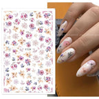 Flowers Leaves Line 3D Nail Stickers Autumn Winter Fall Leaf Design Transfer Sliders Abstract Waves Nail Art Decals Manicures  Decal Self-Adhesive 3D Wave Design Decoration for Women Girls Tape Nail Art Stickers Decal Decoration Stevvex