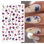 Flowers Leaves Line 3D Nail Stickers Autumn Winter Fall Leaf Design Transfer Sliders Abstract Waves Nail Art Decals Manicures  Decal Self-Adhesive 3D Wave Design Decoration for Women Girls Tape Nail Art Stickers Decal Decoration Stevvex