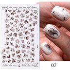 Flowers Leaves Line 3D Nail Stickers Autumn Winter Fall Leaf Design Transfer Sliders Abstract Waves Nail Art Decals Manicures  Decal Self-Adhesive 3D Wave Design Decoration for Women Girls Tape Nail Art Stickers Decal Decoration Stevvex