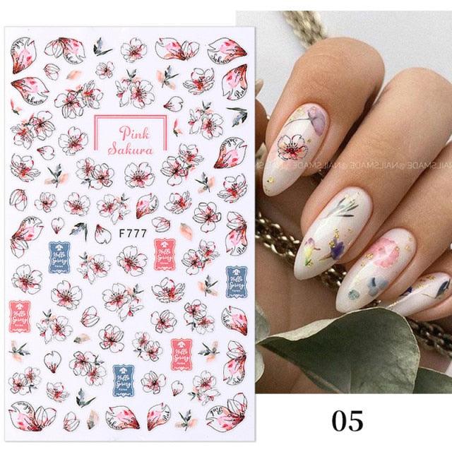 Flowers Leaves Line 3D Nail Stickers Autumn Winter Fall Leaf Design Transfer Sliders Abstract Waves Nail Art Decals Manicures  Decal Self-Adhesive 3D Wave Design Decoration for Women Girls Tape Nail Art Stickers Decal Decoration Stevvex