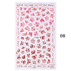 Flowers Leaves Line 3D Nail Stickers Autumn Winter Fall Leaf Design Transfer Sliders Abstract Waves Nail Art Decals Manicures  Decal Self-Adhesive 3D Wave Design Decoration for Women Girls Tape Nail Art Stickers Decal Decoration Stevvex