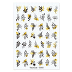 Flowers Leaves Line 3D Nail Stickers Autumn Winter Fall Leaf Design Transfer Sliders Abstract Waves Nail Art Decals Manicures  Decal Self-Adhesive 3D Wave Design Decoration for Women Girls Tape Nail Art Stickers Decal Decoration Stevvex