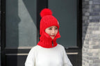 Coral Fleece Winter Women Knitted Hats Add Fur Warm Winter Hats For Women With Zipper Keep Face Warmer Balaclava Pompoms Cap Balaclava Gorgas Bonnet Knitted Hat Windproof Ski Mask Cold Weather Face Mask Motorcycle Balaclava Hood Warmer Winter Sports Cap Stevvex