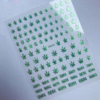 New Mixed Acrylic Stickers Manicure Decoration Weed Leaf Designs Nail Accessories Nail Art Decals Water Transfer Nail Decals Sticker For Pretty Girl Self-Adhesive Nail Decals Designer Nail Stickers for Acrylic Stevvex