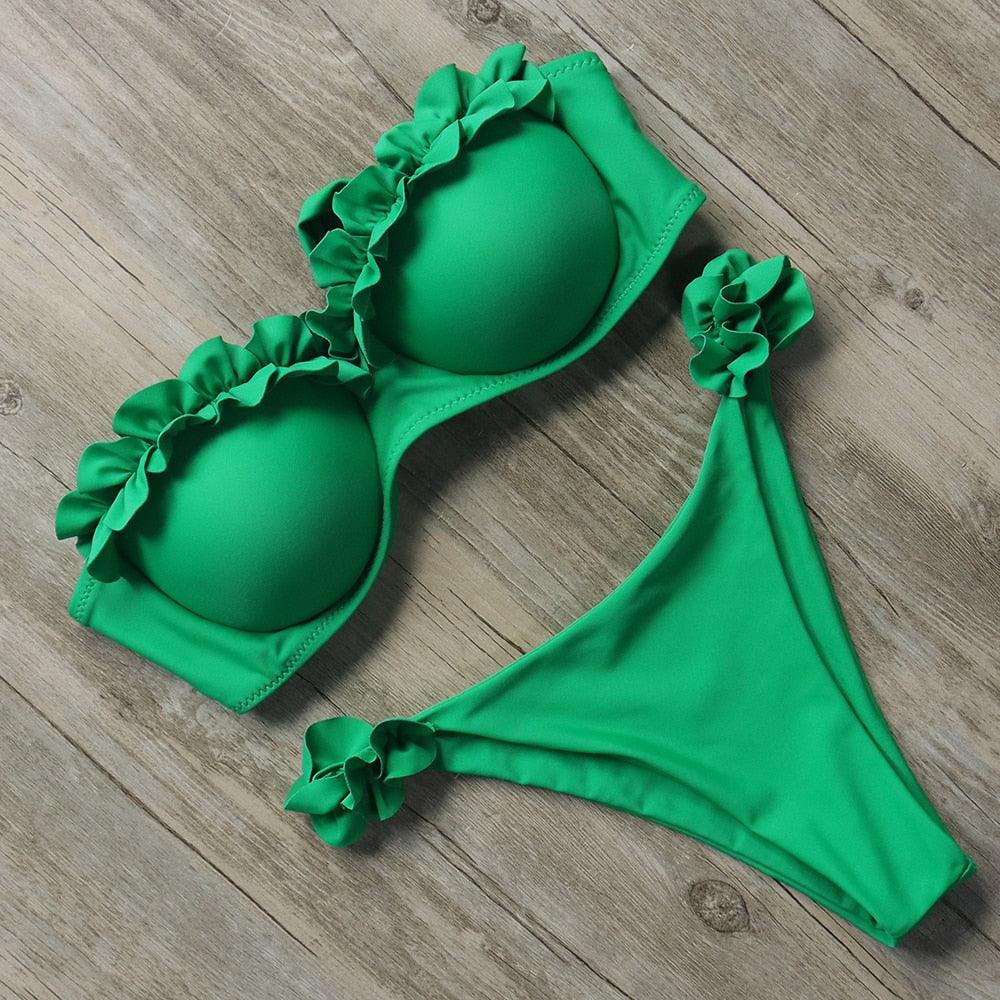 Bikini Swimwear Women Swimsuit  Leopard Bikini Set Women's Halter Triangle Bikini Bottom Cheeky Two Piece Swimsuits Push Up Bathing Suit Female Summer Beach Wear Stevvex