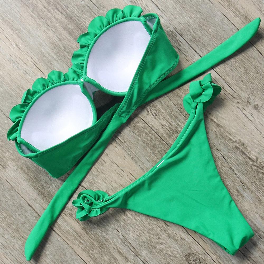 Bikini Swimwear Women Swimsuit  Leopard Bikini Set Women's Halter Triangle Bikini Bottom Cheeky Two Piece Swimsuits Push Up Bathing Suit Female Summer Beach Wear Stevvex