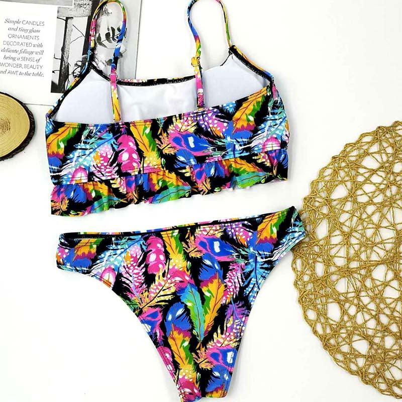 Halter Bikini Bandage Swimsuit Solid Swimwear Sport Liquid Metallic Shiny String Bikini 2 Piece Swimsuit Set Women Shiny Bikini Set Bathing Suit Push Up Two-piece Suit Stevvex