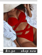 High Waist Bikinis Swimwear Women Push Up Swimsuits Solid High Waist Bikini Sets Sporty Two Pieces Swimsuit Scoop Neck Bathing Suits for Women Ribbed Bathing Suits High Cut Summer Beachwear Stevvex