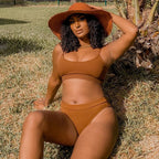 High Waist Bikini Swimsuits Women Push Up Swimwear Ribbed Bathing Suit Strap  Bikinis Set Beachwear High Waist Bathing Suit Full Coverage Two Piece Swimsuit Stevvex